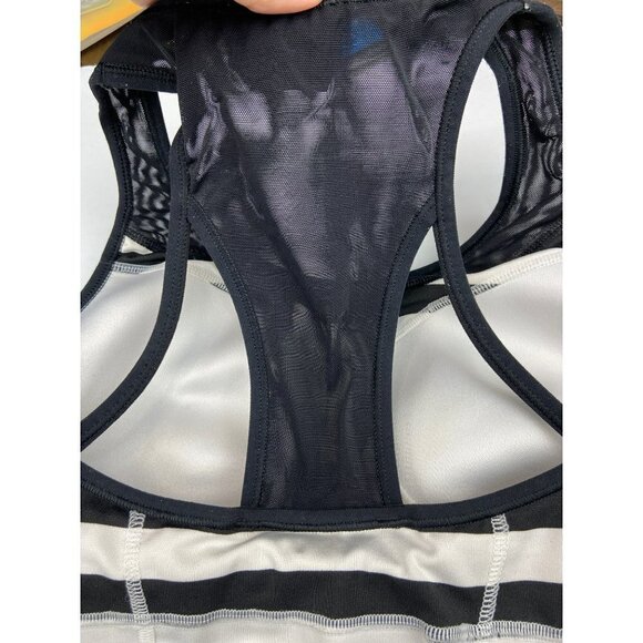 Athleta Workout Black and White Tank Built-in Bra Racerback Running Tank Top Siz - Picture 9 of 14
